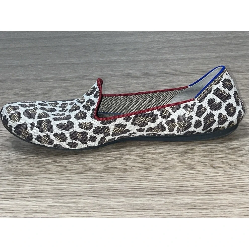 Rothy's Mocha Spot Loafer Flats Women's 10 Leopard Knit Slip On Retired Rare